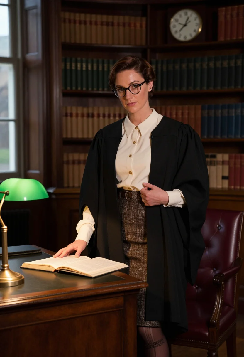 AI academic gown sample — portrait of a woman, an adult English woman with warm golden