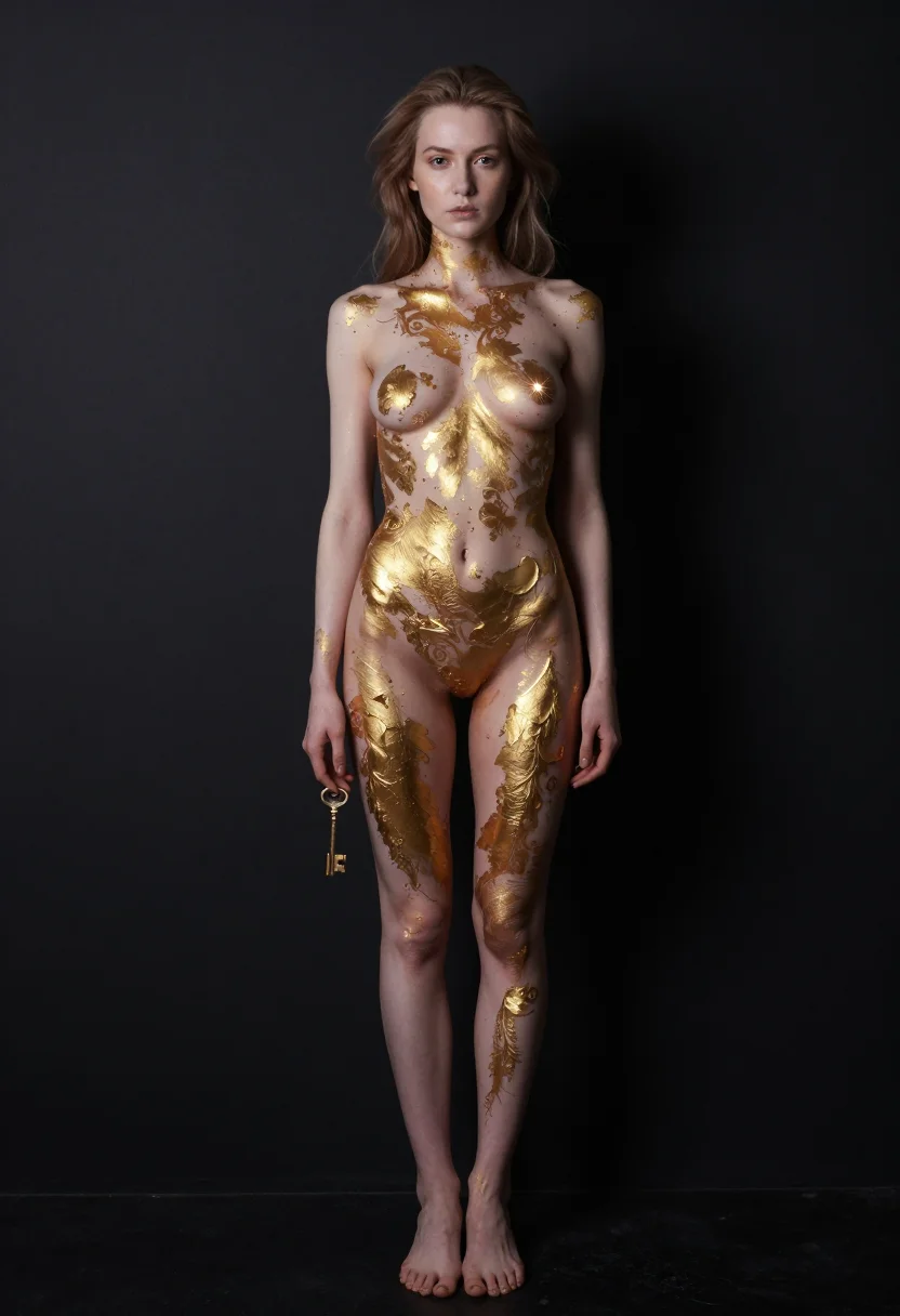 Example portrait from the AI Body Paint Nudes — Fine Art Body Painting