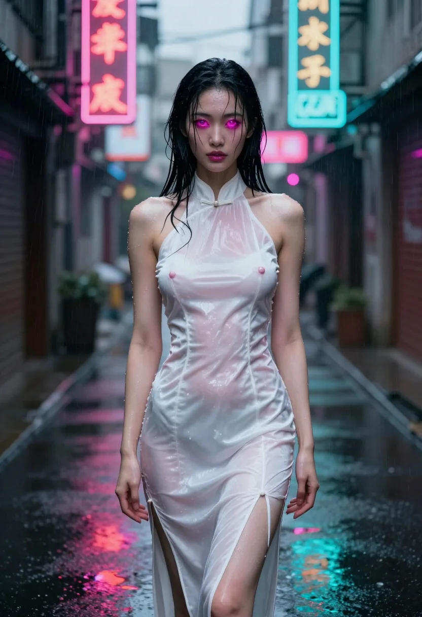 Example portrait from the AI Qipao Nudify — Cheongsam Nude & Neon Night Deepfake Photoshoot