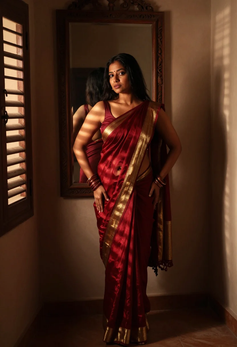Example portrait from the AI Saree Undress — Nine Yards That Come Off in One Pull
