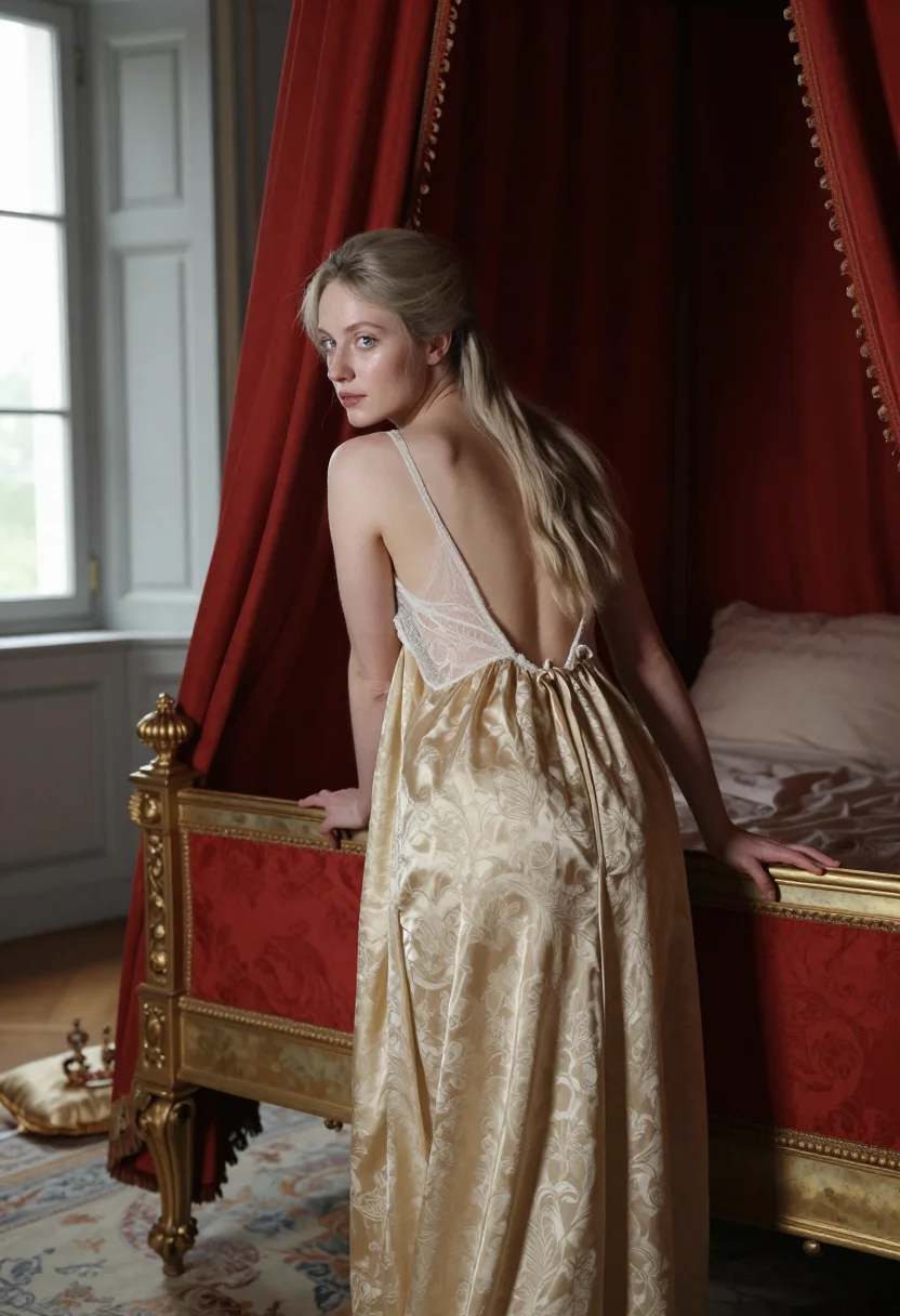 AI queens levee sample — portrait of a woman, half-length portrait from behind at thr