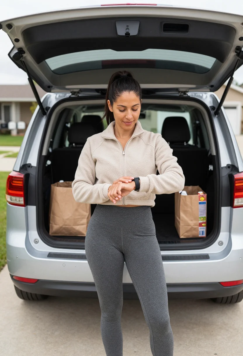 AI soccer mom sample — portrait of a woman, three-quarter full-length frame of a gr
