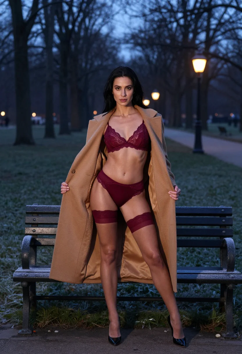 AI under the camel coat sample — portrait of a woman, an adult woman with warm honey skin, da