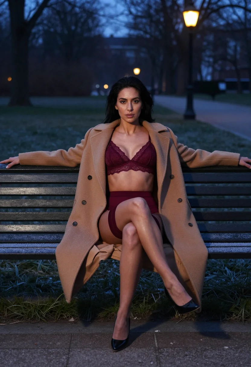 AI under the camel coat sample — portrait of a woman, an adult woman with warm honey skin, da